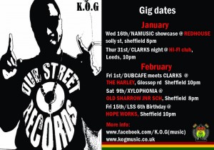 January and February Gig Dates 2013